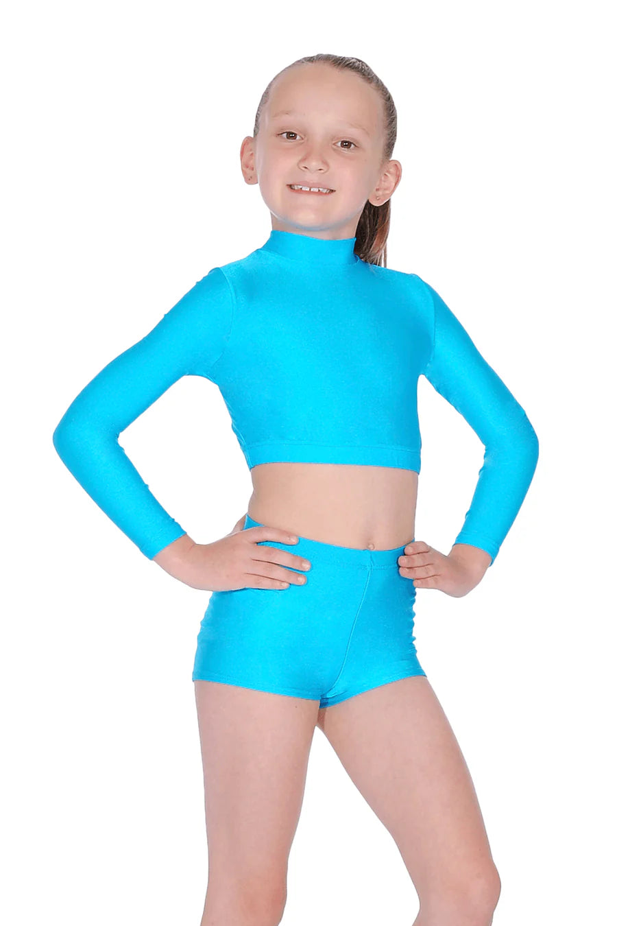 ADFP LONG SLEEVE POLO CROP TOP