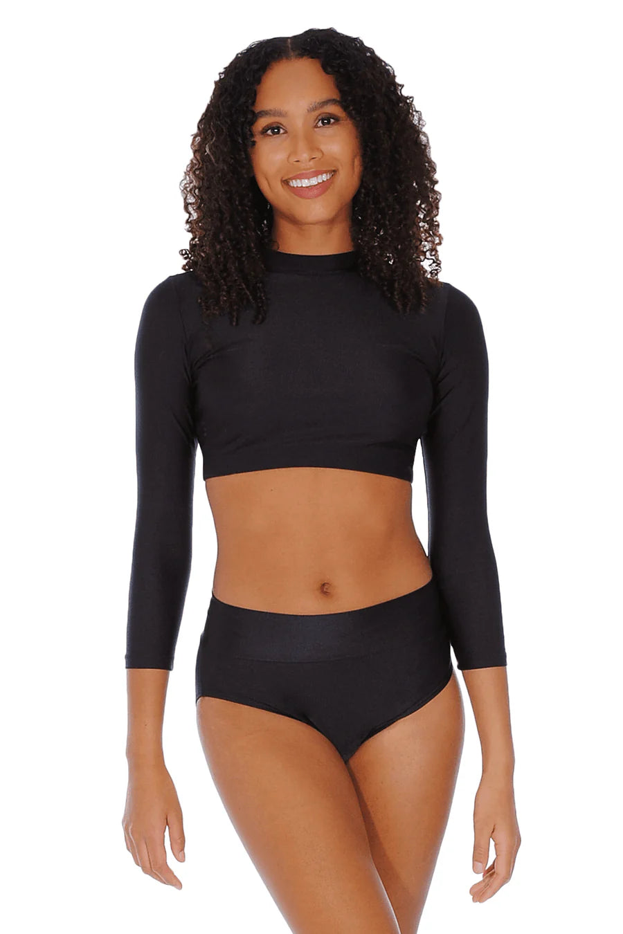 ADFP LONG SLEEVE POLO CROP TOP