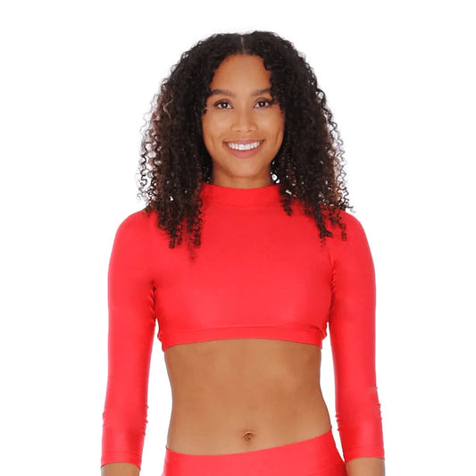 ADFP LONG SLEEVE POLO CROP TOP
